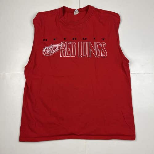 Vintage Detroit Red Wings Sleeveless T-Shirt Tank Top NHL Hockey Sz Large