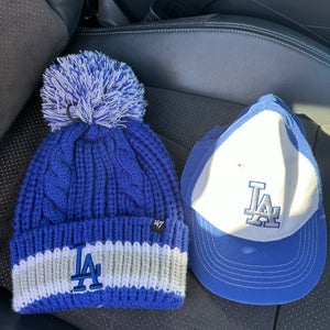 47 BRAND LA Dodgers Beanie + Newborn Hat Bundle