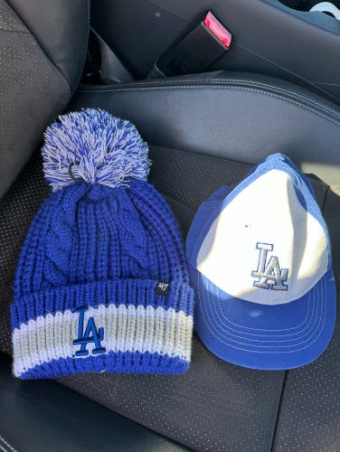 47 BRAND LA Dodgers Beanie + Newborn Hat Bundle