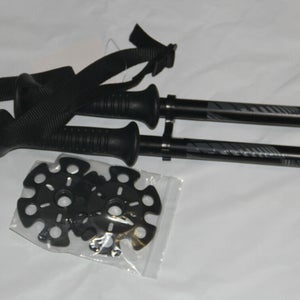 NEW WSD Ski Poles Adult Downhill/Alpine Aluminum 7075 Strong Ski Poles Pair with Baskets Black/Gray