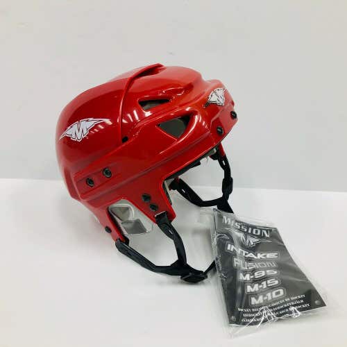 New Mission Intake Fusion ice hockey helmet X-Small Red Gel foam vent vintage XS