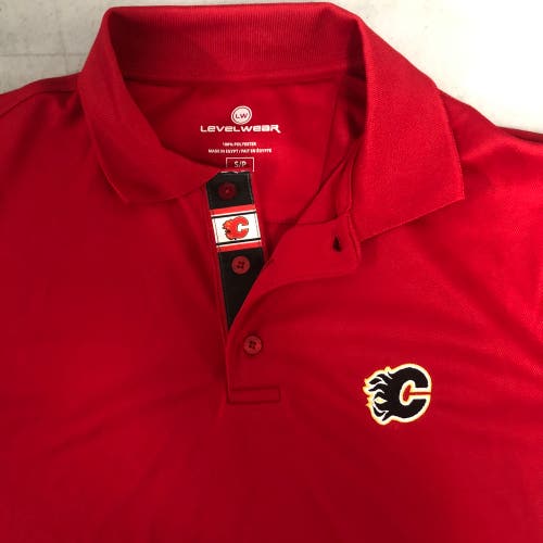 NEW Calgary Flames mens small golf shirt