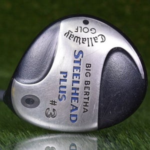 CALLAWAY GOLF BIG BERTHA STEELHEAD PLUS 3 WOOD W/ CALLAWAY FIRM FLEX SHAFT