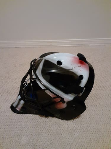 Senior Used Bauer NME 8 Goalie Mask with  " THE PUNISHER" Paint job