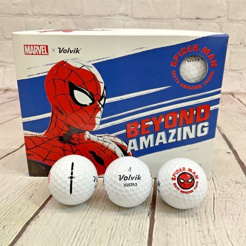 Volvik Vista3 Spiderman Golf Balls - Limited Edition Marvel Spiderman - SLEEVE