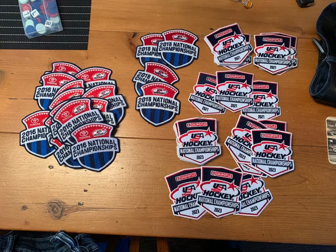 USA Hockey National Tournament Patches 2016, 2018, 2021, 2023