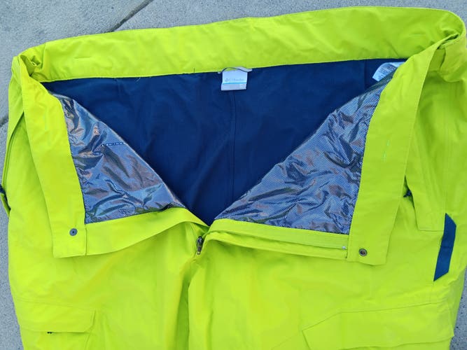 Neon Green Men's Adult Used XXXXL 5X 34" Length Columbia Omniheat Ski Pants Like New Insulated