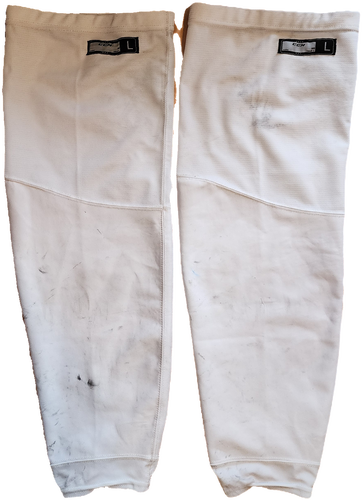 Used Large Pro Stock White CCM Practice Socks
