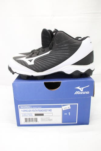 Black New Youth Kid's Size 1Y Trainers Mizuno