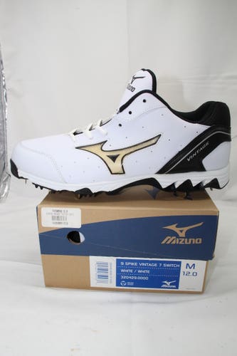 White New Adult Men's Size 12 (Women's 13) Metal Mizuno Low Top