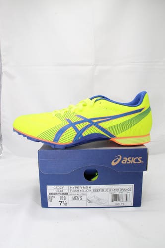New Asics Hyper Flash MD 6 Size 7.5 Flash Yellow Track and Field Cleats