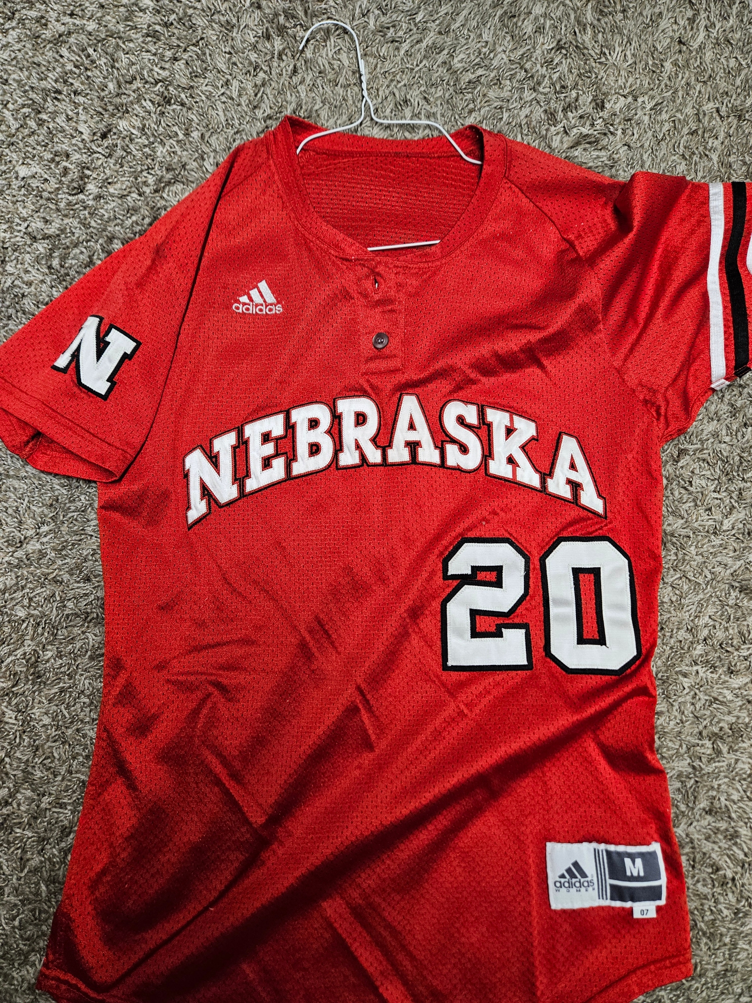 Nebraska Softball Red Jersey Women's Medium Adidas Jersey