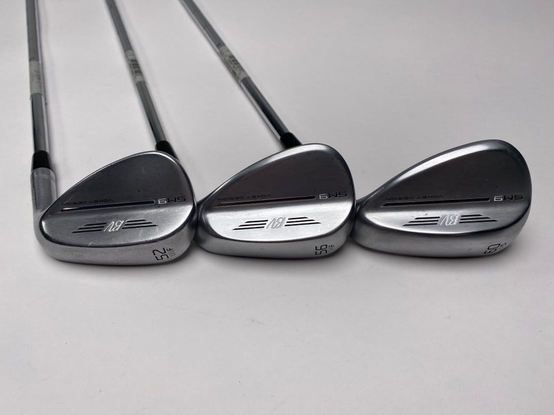 Titleist Vokey SM9 Tour Chrome Wedge Set 52* 8 56* 14 60* 10 Wedge Steel Mens RH