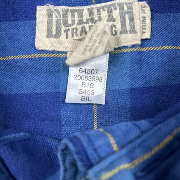 Duluth Trading Co Free Swingin Fire Hose Button Down Flannel Shirt