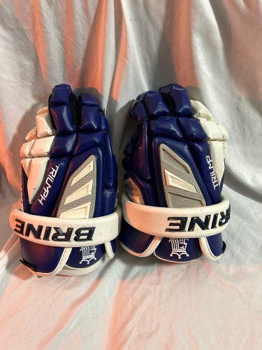 Used LARGE Blue Brine Triumph III Lacrosse Gloves