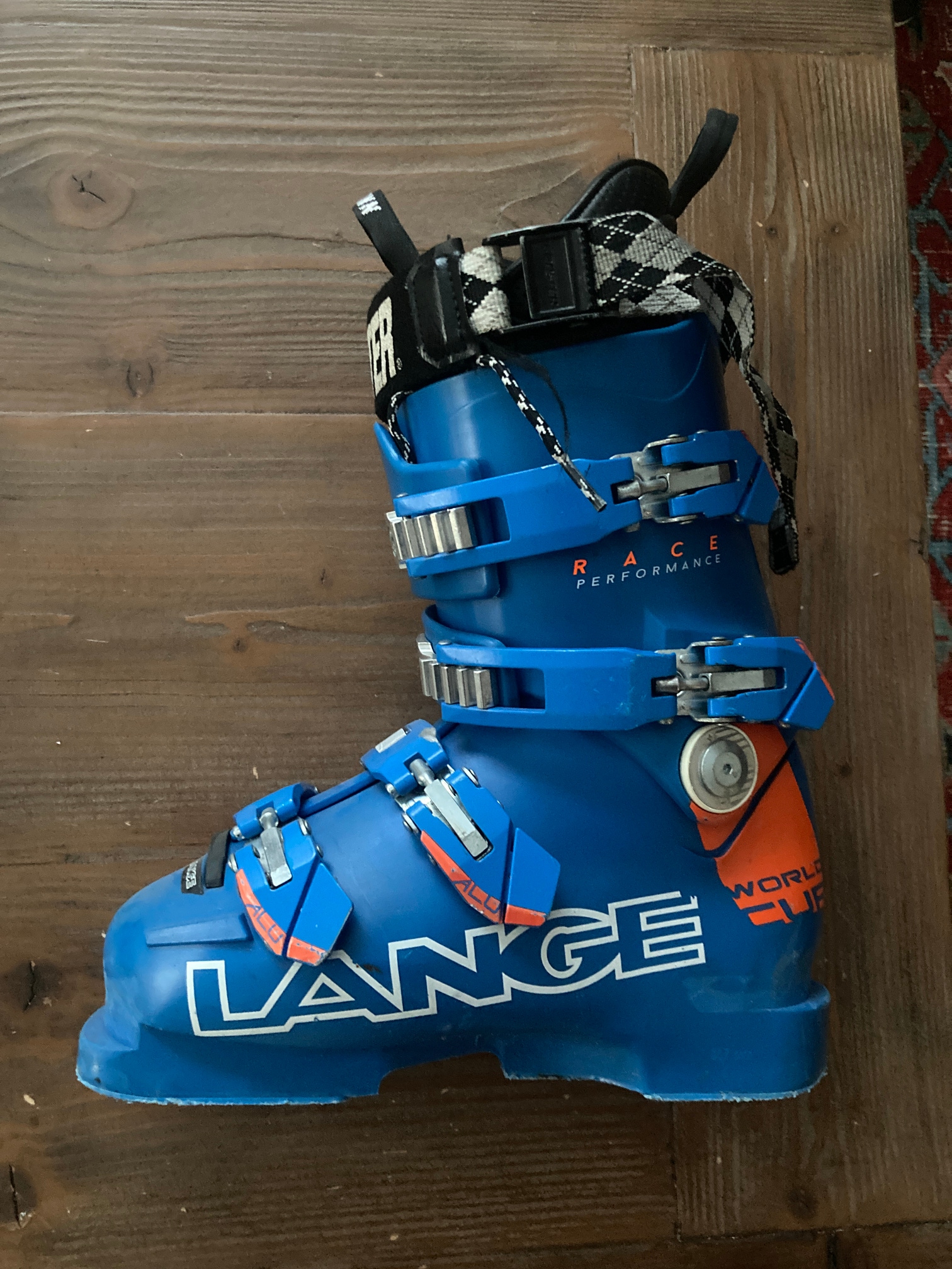 Unisex Used Lange All Mountain World Cup Ski Boots Stiff Flex ZA/ZA 22.5
