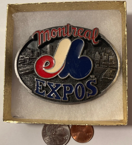 Vintage 1989 Metal Belt Buckle, Montreal Expos, Baseball, MLB, Sports, Major League