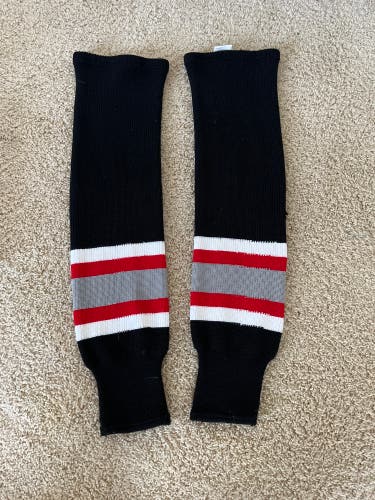 Senior Black Knit Hockey Socks 30”