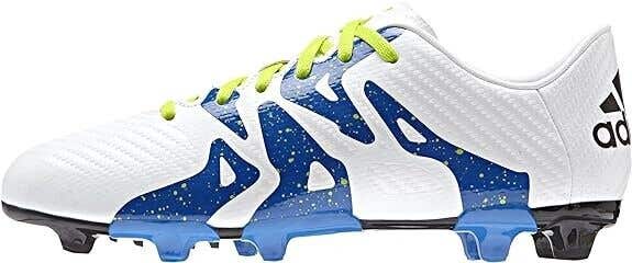 Adidas Junior X 15.3 FG JR Soccer Cleats White Blue - Size 5.5 - MSRP $60