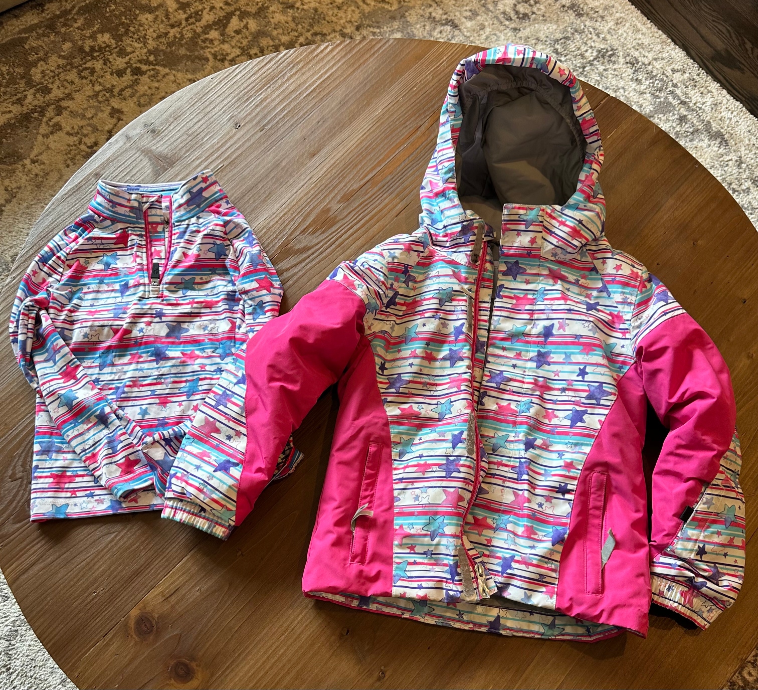 Girls Spyder Ski Jacket (size 5) and matching base layer (size 4)