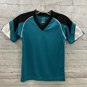 High Five Youth Unisex 22761 Size Small Turquoise Black White Soccer Jersey New