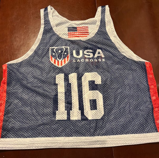 USA Lacrosse NDTP team issued reversible white/blue pinnie
