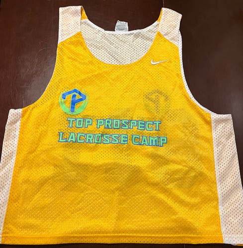 Top Prospect Lacrosse Camp reversible yellow/white pinnie