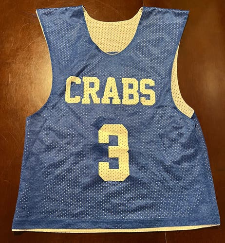Crabs Lacrosse reversible blue/white pinnie