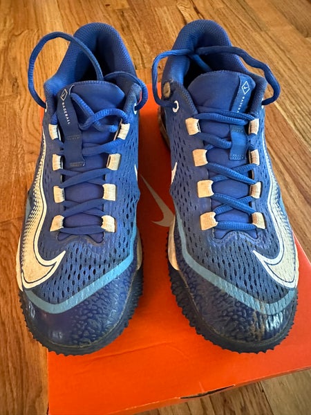 Blue Adult Men's Used Size 8.0 (Women's 9.5) Turf Cleats Nike Low Top Alpha Huarache Elite 4 Turf