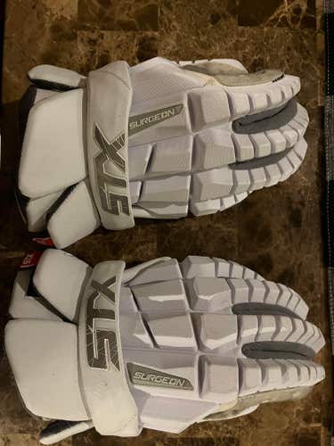 Used Player's STX Surgeon RZR Lacrosse Gloves Large