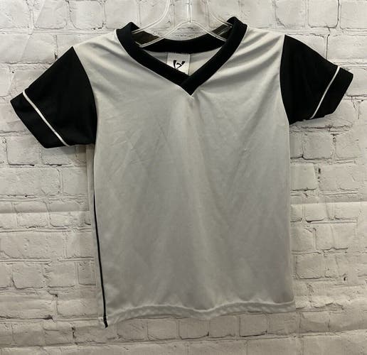 High Five Youth Unisex Size Extra Small Gray Black Soccer Jersey New
