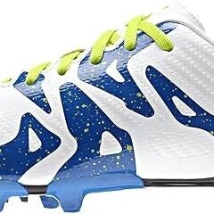 Adidas Junior X 15.3 FG JR Soccer Cleats White Blue - Size 1.5 - MSRP $60