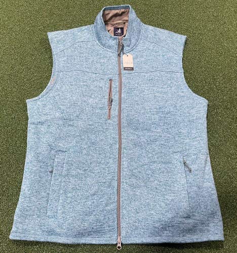 Johnnie O Wes Fleece Full Zip Vest NWT Large $138 Cay Blue