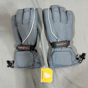 Action Heat Gray AA Battery Powered Heated Gloves Men's One Size NEW