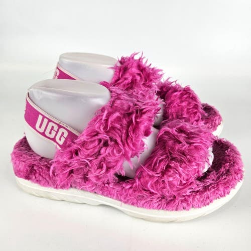 UGG Fluff Sugar 1119999 Slipper Slides Pink Furry Slingback Women's Size: 10