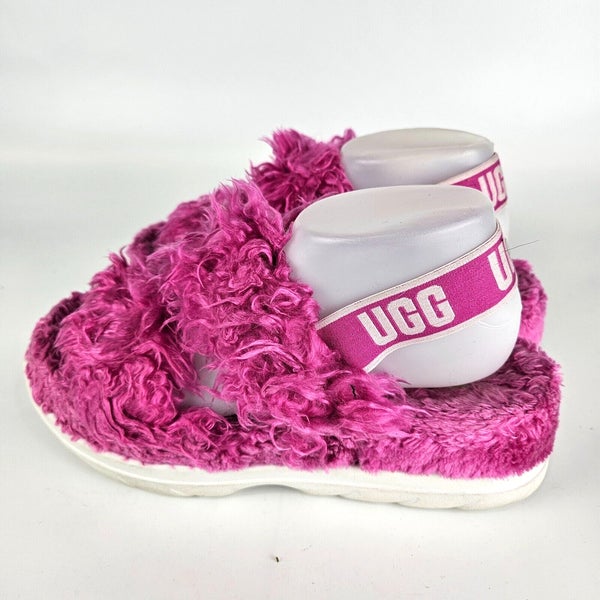 UGG Fluff Sugar 1119999 Slipper Slides Pink Furry Slingback