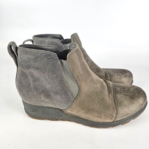 Sorel Joan Of Artic Women's 10.5 Wedge Distressed Suede Leather Ankle Boots