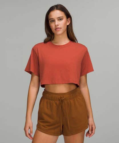 lululemon All Yours Crop Tee RDRK Red Rock Size 2 - BRAND NEW