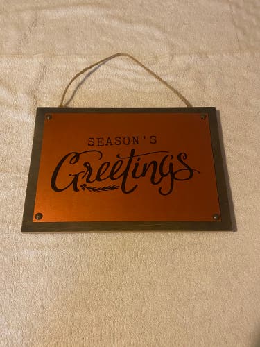 Season’s Greetings Home Decor Wooden Sign