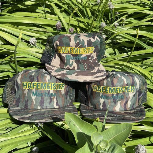 Vintage Hafemeister Machine Neenah Wisconsin Hunting Camo Snapback Hat Cap Set
