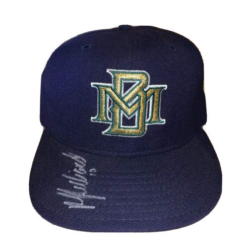 Vtg Milwaukee Brewers New Era Diamond Collection Fitted Hat Sz 6 3/4 Autographed