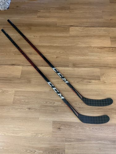 2-Pack Pro Stock CCM JetSpeed FT3 Pro Hockey Sticks 75 Flex P28M