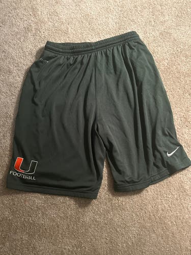 Miami Hurricanes Football Team Shorts - Large Barely Worn