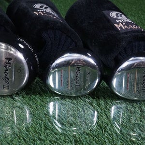 MITSUSHIBA MIRAGE II WOODS SET 1+3+5 WOODS W/ REGULAR FLEX SHAFTS & HEACOVERS