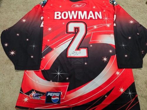 COLLIN BOWMAN Late 2000's Signed Kelona Rockets Specialty Game Worn Jersey COA