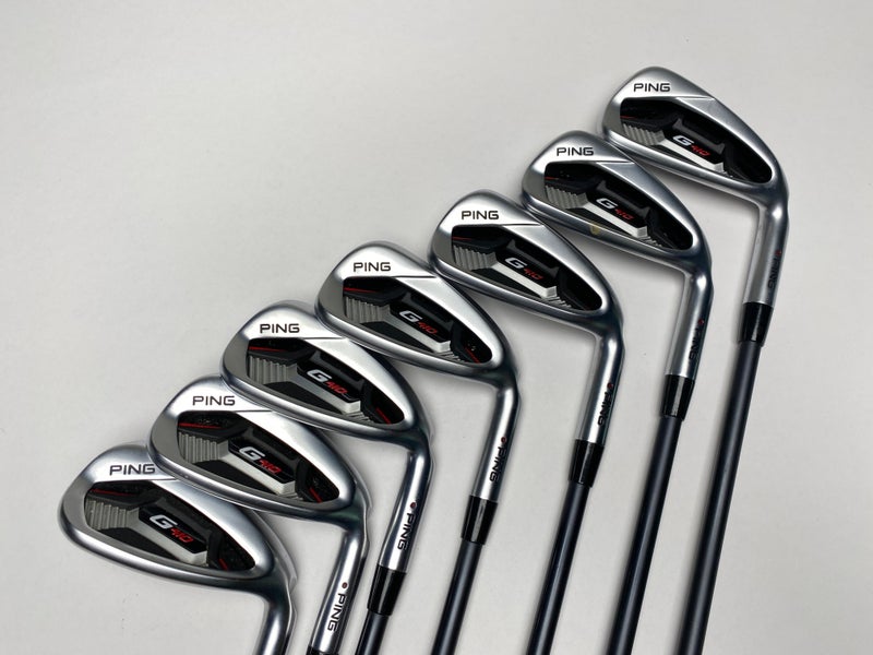 Ping G410 Iron Set 5-PW+SW Maroon Dot 5* Up Alta CB AWT Soft Regular Senior RH