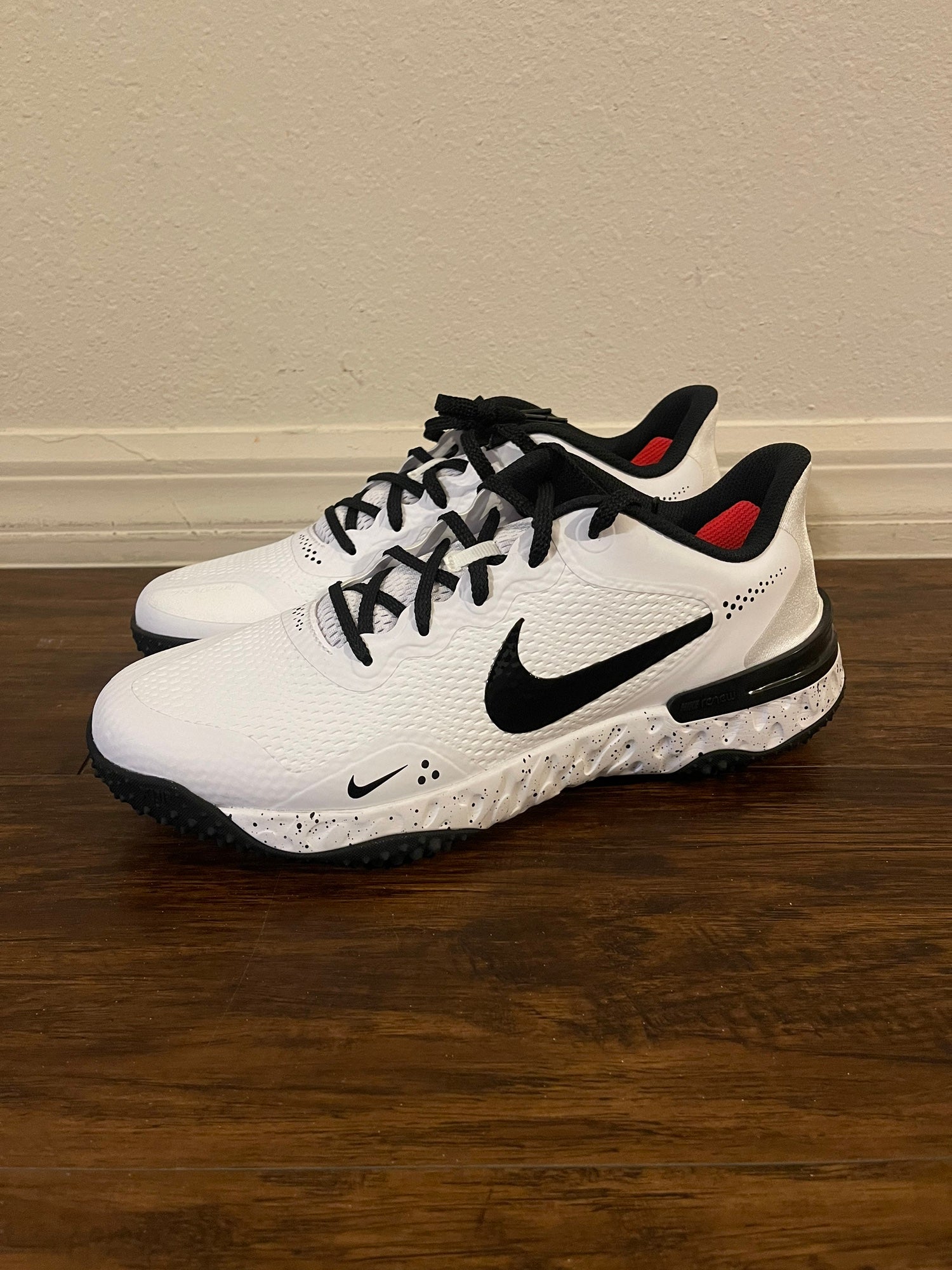 Size 12 Men Nike Alpha Huarache Elite 3 Turf Baseball Shoes White Black CV3560 Nike Alpha Huarache Elite 3 Turf Baseball Shoes - CV3560-100  main image 2