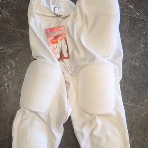 Alleson Seven-Pad Solo Football Pant, White, Youth, Unisex, Y-XL