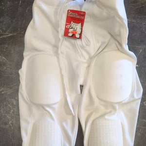 Alleson Seven-Pad Solo Football Pant, White, Adult, Unisex, XL