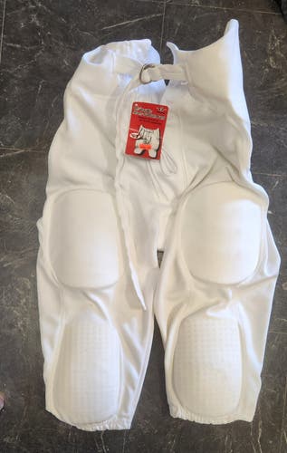 Alleson Seven-Pad Solo Football Pant, White, Adult, Unisex, XL